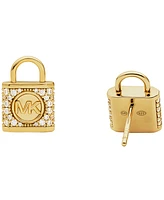 Michael Kors 14K Rose Gold-Plated Sterling Silver Pave Lock Stud Earrings