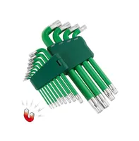 Powerbuilt 13 Piece Torx Long Arm Magnetic Hex Key Wrench Set Green