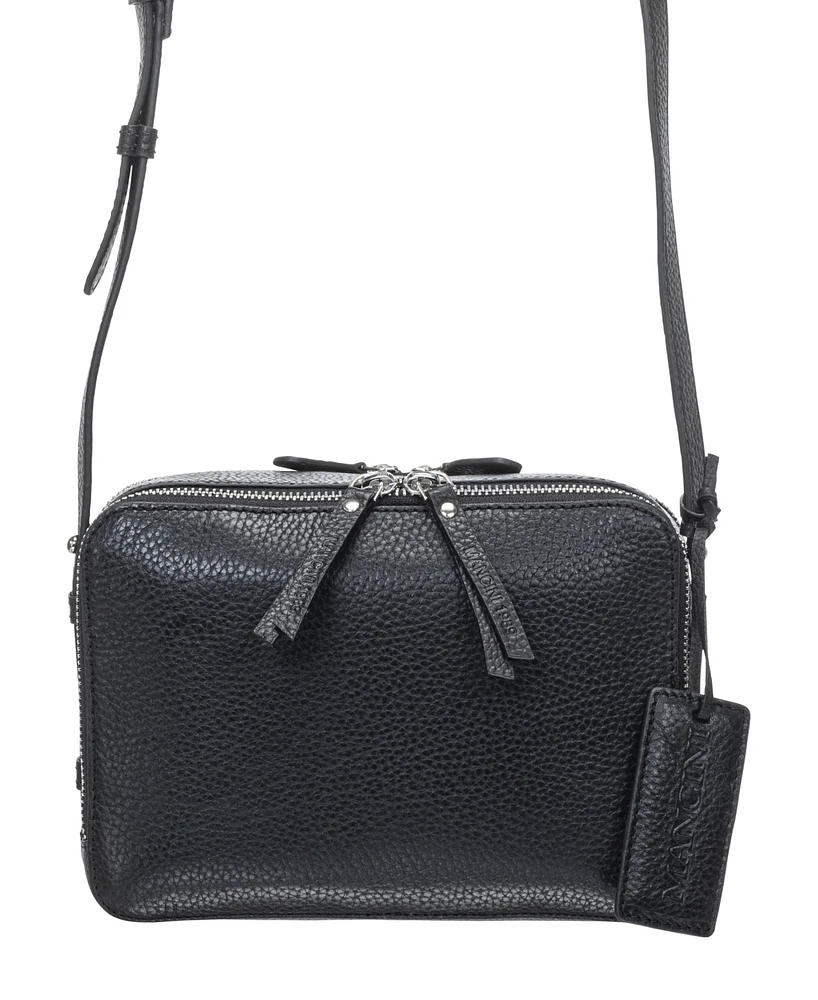 Mancini Women's Pebbled Rachel Camera Style Crossbody Handbag