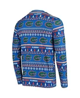 Men's Concepts Sport Royal Florida Gators Ugly Sweater Knit Long Sleeve Top and Pant Set