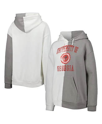 Women's Gameday Couture Gray, White Georgia Bulldogs Split Pullover Hoodie