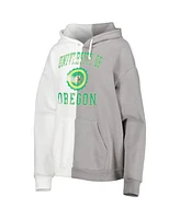 Women's Gameday Couture Gray, White Oregon Ducks Split Pullover Hoodie