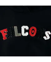 Women's The Wild Collective Black Atlanta Falcons Cropped Pullover Hoodie