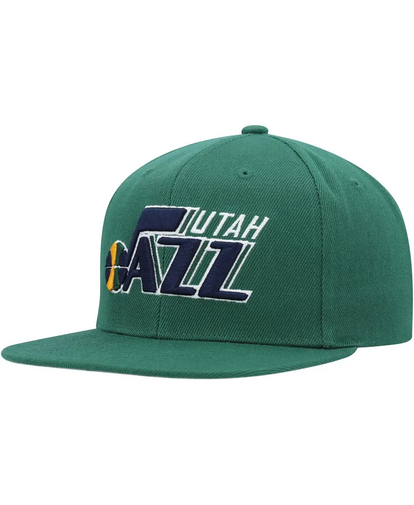 Men's Mitchell & Ness Green Utah Jazz Side Core 2.0 Snapback Hat