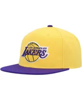 Men's Mitchell & Ness Gold, Purple Los Angeles Lakers Side Core 2.0 Snapback Hat