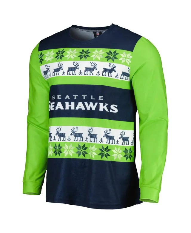 Seattle Seahawks FOCO Colorblock Mesh V-Neck & Shorts Set