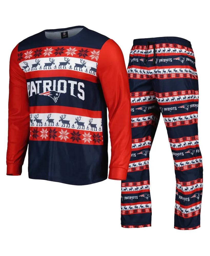 Men's Foco Navy New England Patriots Team Ugly Pajama Set