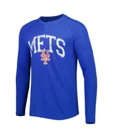 Men's Concepts Sport Royal New York Mets Inertia Raglan Long Sleeve Henley T-shirt