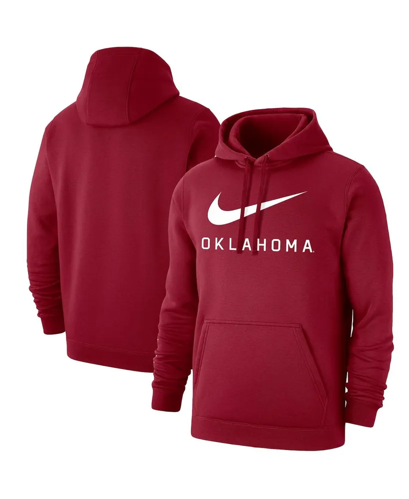 Men's Nike Crimson Oklahoma Sooners Big Swoosh Club Pullover Hoodie