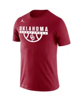 Men's Jordan Crimson Oklahoma Sooners Basketball Drop Legend Performance T-shirt