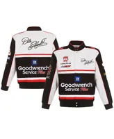 Men's Jh Design White, Black Dale Earnhardt Goodwrench Twill Uniform Full-Snap Jacket