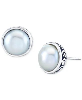 Cultured Freshwater Pearl (10mm) Stud Earrings in Sterling Silver