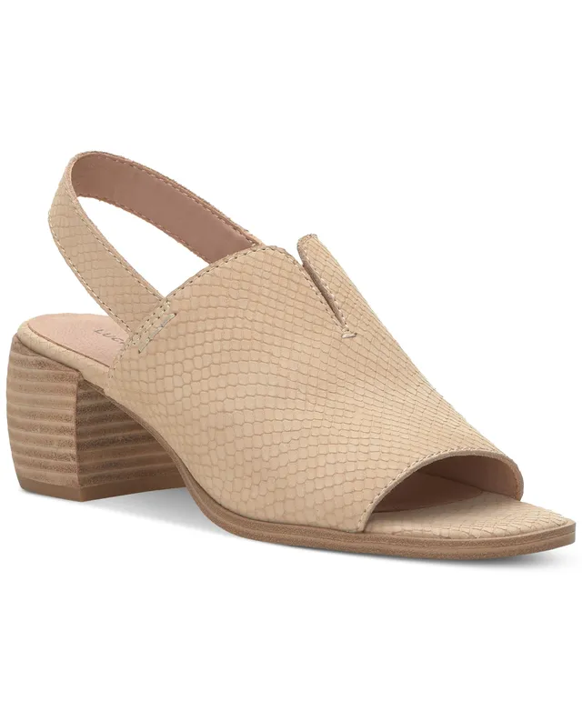 Lucky Brand Women's Xarissa Ankle-Strap Asymmetrical Block Heel