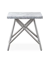 Coral Carrara Marble End Table