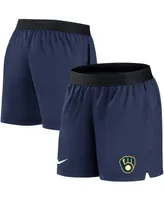 Women's Nike Navy Milwaukee Brewers Authentic Collection Flex Vent Max Performance Shorts