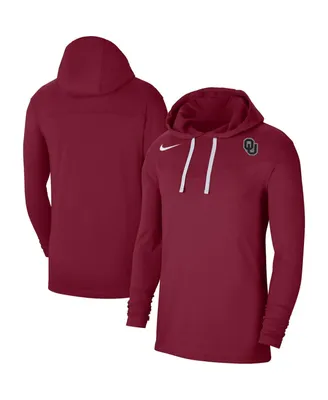 Men's Nike Crimson Oklahoma Sooners Off-Field Performance Long Sleeve Hoodie T-shirt