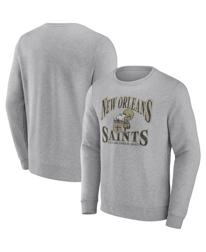 Men's Fanatics Heathered Charcoal New Orleans Saints Playability Pullover Sweatshirt