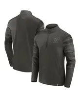 Men's Fanatics Black Wisconsin Badgers Oht Military-Inspired Appreciation Guardian Quarter-Zip Top