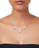 Cultured Freshwater Pearl (7 1/4 x 8mm) Heart 18" Pendant Necklace in 14k Gold-Plated Sterling Silver