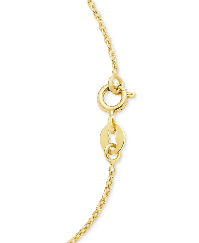 Cultured Freshwater Pearl (7mm) & Cubic Zirconia Infinity Twist 18" Pendant Necklace in 14k Two-Tone Gold-Plated Sterling Silver