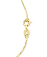 Cultured Freshwater Pearl (7mm) & Cubic Zirconia Infinity Twist 18" Pendant Necklace in 14k Two-Tone Gold-Plated Sterling Silver