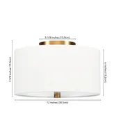 Ellis 12" Flush Mount with Fabric Shade