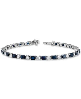 Sapphire (6-7/8 ct. t.w.) & Diamond (1-7/8 ct. t.w.) Tennis Bracelet in 14k White Gold