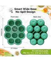 KeaBabies Prep Silicone Baby Food Freezer Tray with Clip-on Lid, 2oz x 10 Molds, Bpa-Free Storage