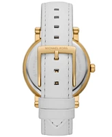 Michael Kors Women's Corey Three-Hand White Leather Watch 38mm