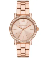 Michael Kors Women's Corey Three-Hand Rose Gold-Tone Alloy Watch 38mm