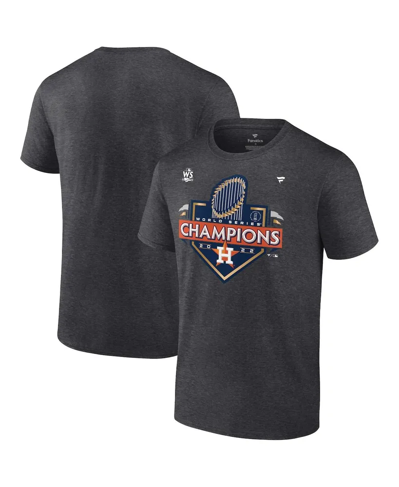 Men's Fanatics Heather Charcoal Houston Astros 2022 World Series Champions Locker Room Big and Tall T-shirt