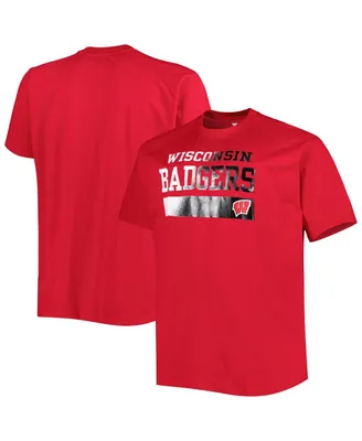 Men's Red Wisconsin Badgers Big and Tall Raglan T-shirt