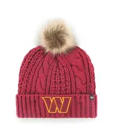 Women's '47 Brand Burgundy Washington Commanders Logo Meeko Cuffed Knit Hat with Pom