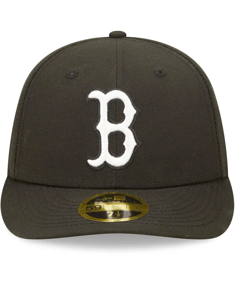 Men's New Era Boston Red Sox Black, White Low Profile 59FIFTY Fitted Hat