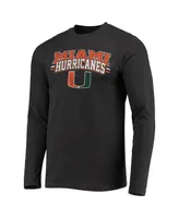 Men's Concepts Sport Green and Heathered Charcoal Miami Hurricanes Meter Long Sleeve T-shirt Pants Sleep Set