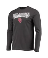 Men's Concepts Sport Crimson and Heathered Charcoal Oklahoma Sooners Meter Long Sleeve T-shirt Pants Sleep Set