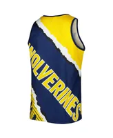 Men's Mitchell & Ness Navy, Maize Michigan Wolverines Jumbotron 2.0 Sublimated Tank Top