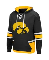 Men's Colosseum Black Iowa Hawkeyes Lace Up 3.0 Pullover Hoodie