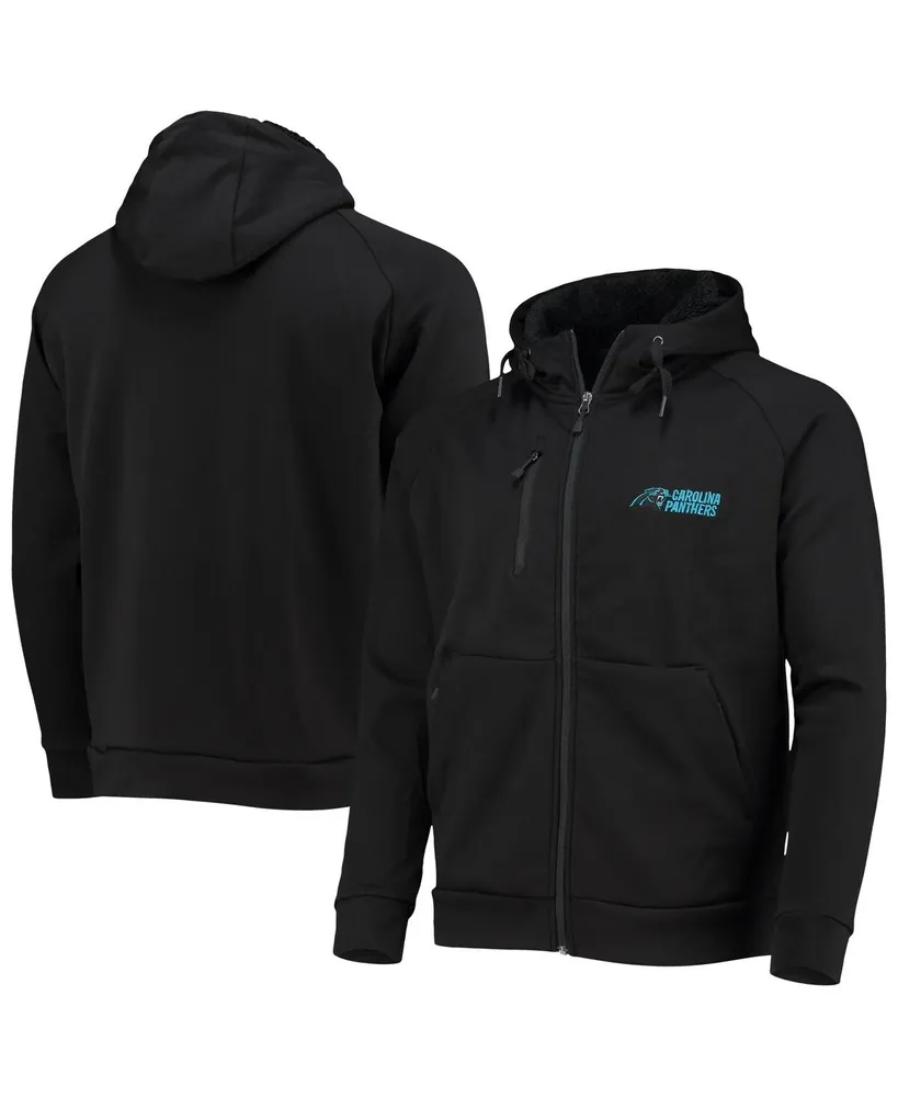 Men's Dunbrooke Black Carolina Panthers Shag Tri-Blend Full-Zip Raglan Hoodie