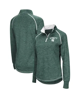 Women's Colosseum Green Michigan State Spartans Bikram Quarter-Zip Pullover Jacket