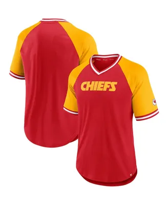 Men's Fanatics Red Kansas City Chiefs Second Wind Raglan V-Neck T-shirt