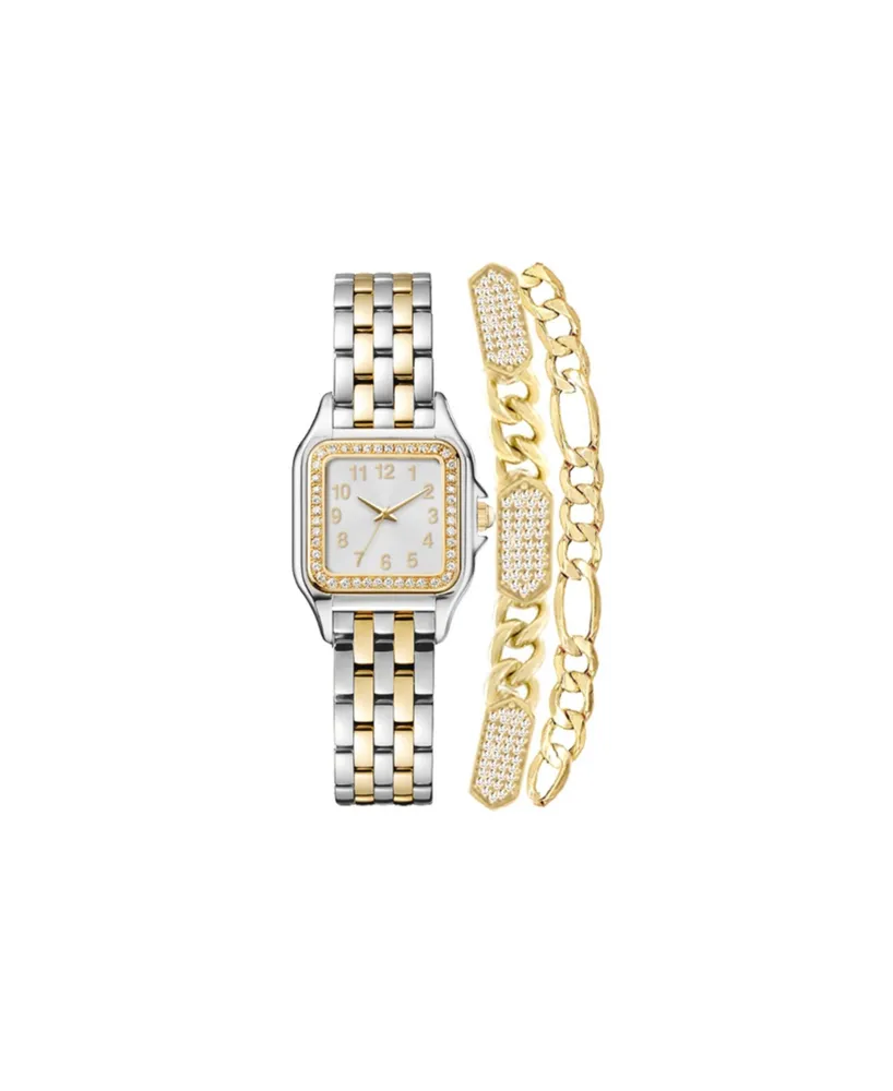 Jessica Carlyle Women's Analog Silver-Tone and Gold-Tone Metal Alloy Watch 26mm and, 3 Pieces