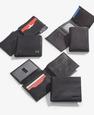 Calvin Klein Mens Leather Rfid Wallet Collection