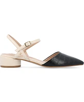 Journee Collection Women's Brynn Block Heel Pointed Toe Flats