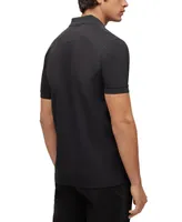 Boss by Hugo Men's Stretch-Cotton-Pique Logo-Tape Trim Polo Shirt