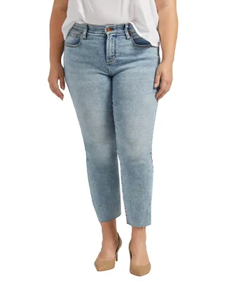 Jag Plus Size Ruby Mid Rise Straight Cropped Jeans