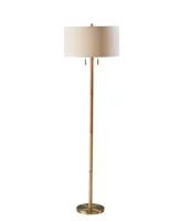 Adesso Madeline Floor Lamp - Natural Rubberwood Antique