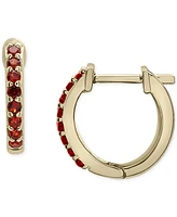 2-Pc. Set Citrine (1/4 ct. t.w.) & Lab-grown White Sapphire (1/2 ct. t.w.) Hoop & Dangle Star Earrings in 14k Gold-Plated Sterling Silver
