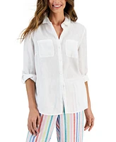 Charter Club Petite 100% Linen Button-Front Shirt, Created for Macy's