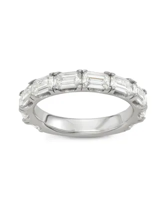 Charles & Colvard Moissanite Emerald Cut Wedding Band ( /4 ct. t.w. Diamond Equivalent) Sterling Silver